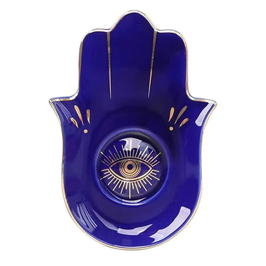 1pc Evil Eye Dividers Boxes Dish Holder Soap Plate Eye Of The Storage Trinket Shelf Ceramic Hand Display Trinket Shelf For - Grab Life