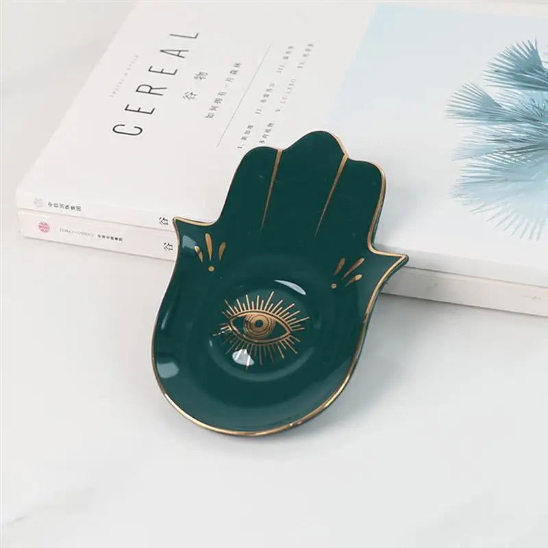 1pc Evil Eye Dividers Boxes Dish Holder Soap Plate Eye Of The Storage Trinket Shelf Ceramic Hand Display Trinket Shelf For - Grab Life