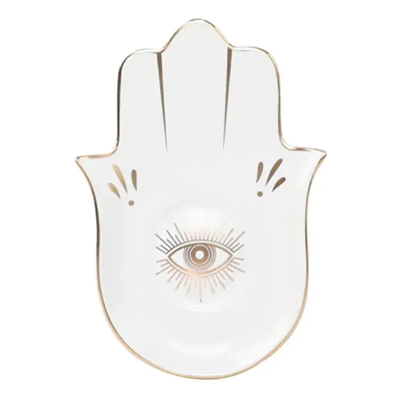 1pc Evil Eye Dividers Boxes Dish Holder Soap Plate Eye Of The Storage Trinket Shelf Ceramic Hand Display Trinket Shelf For - Grab Life