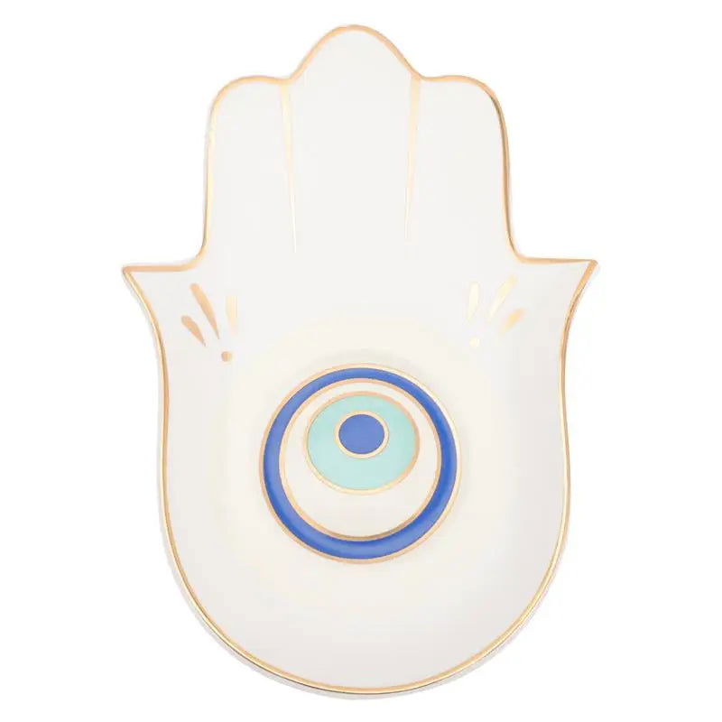 1pc Evil Eye Dividers Boxes Dish Holder Soap Plate Eye Of The Storage Trinket Shelf Ceramic Hand Display Trinket Shelf For - Grab Life