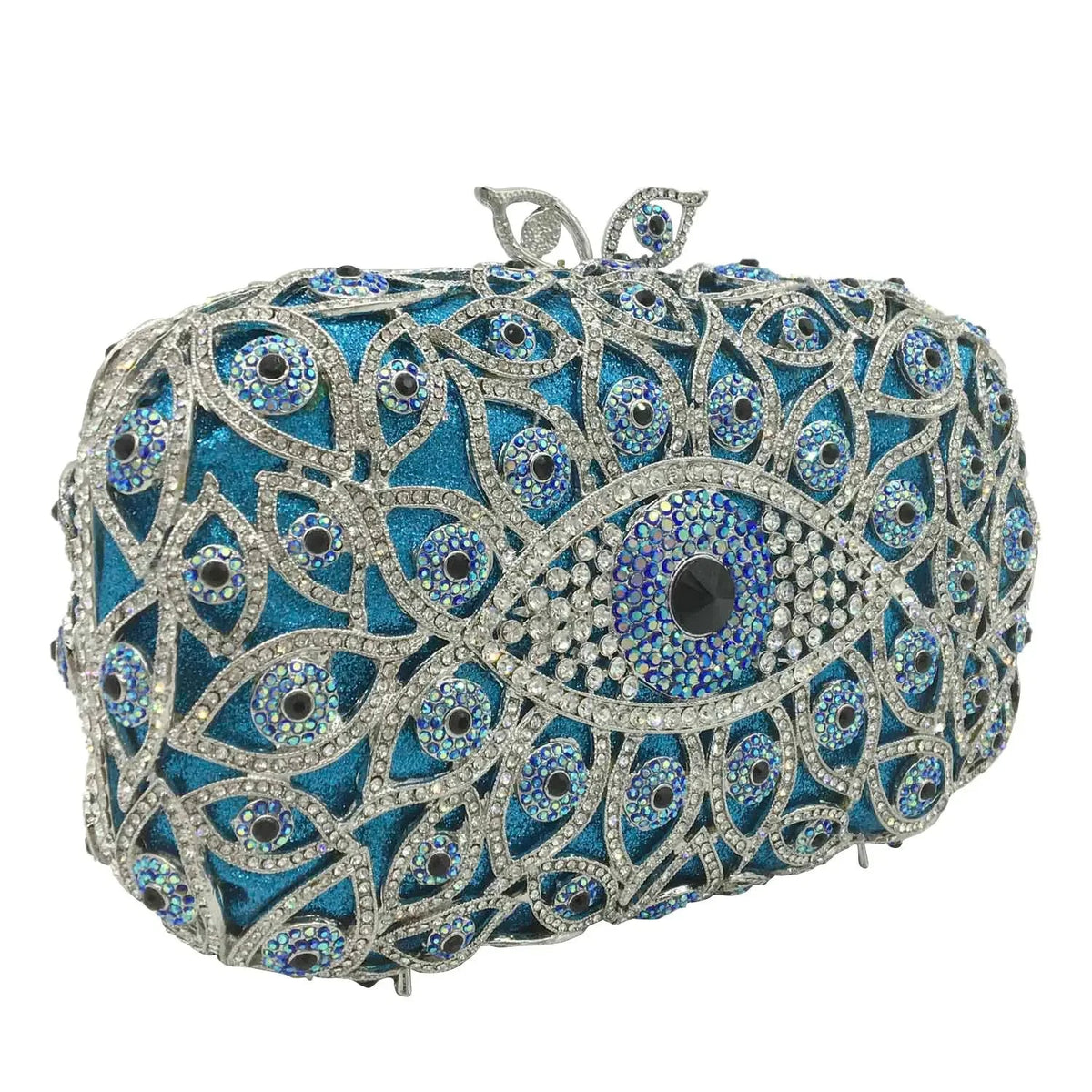 Boutique De FGG (in stock) Evil Eye Women Crystal Clutch Evening Minaudiere Bags Party Dinner Rhinestone Handbags Bridal Purse - Grab Life