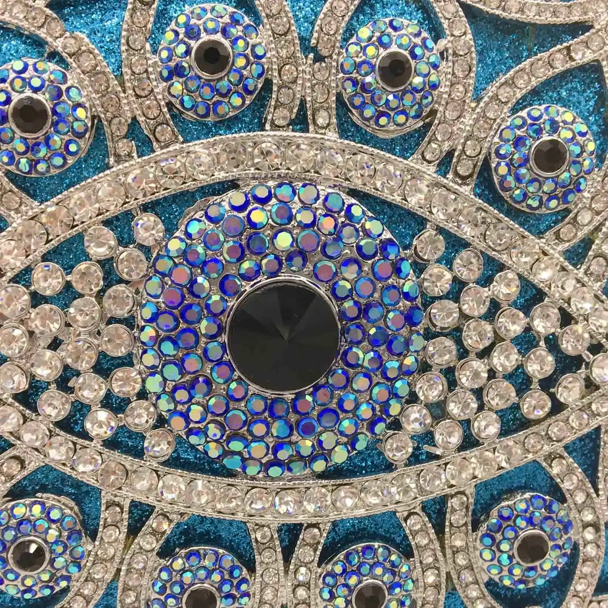 Boutique De FGG (in stock) Evil Eye Women Crystal Clutch Evening Minaudiere Bags Party Dinner Rhinestone Handbags Bridal Purse - Grab Life