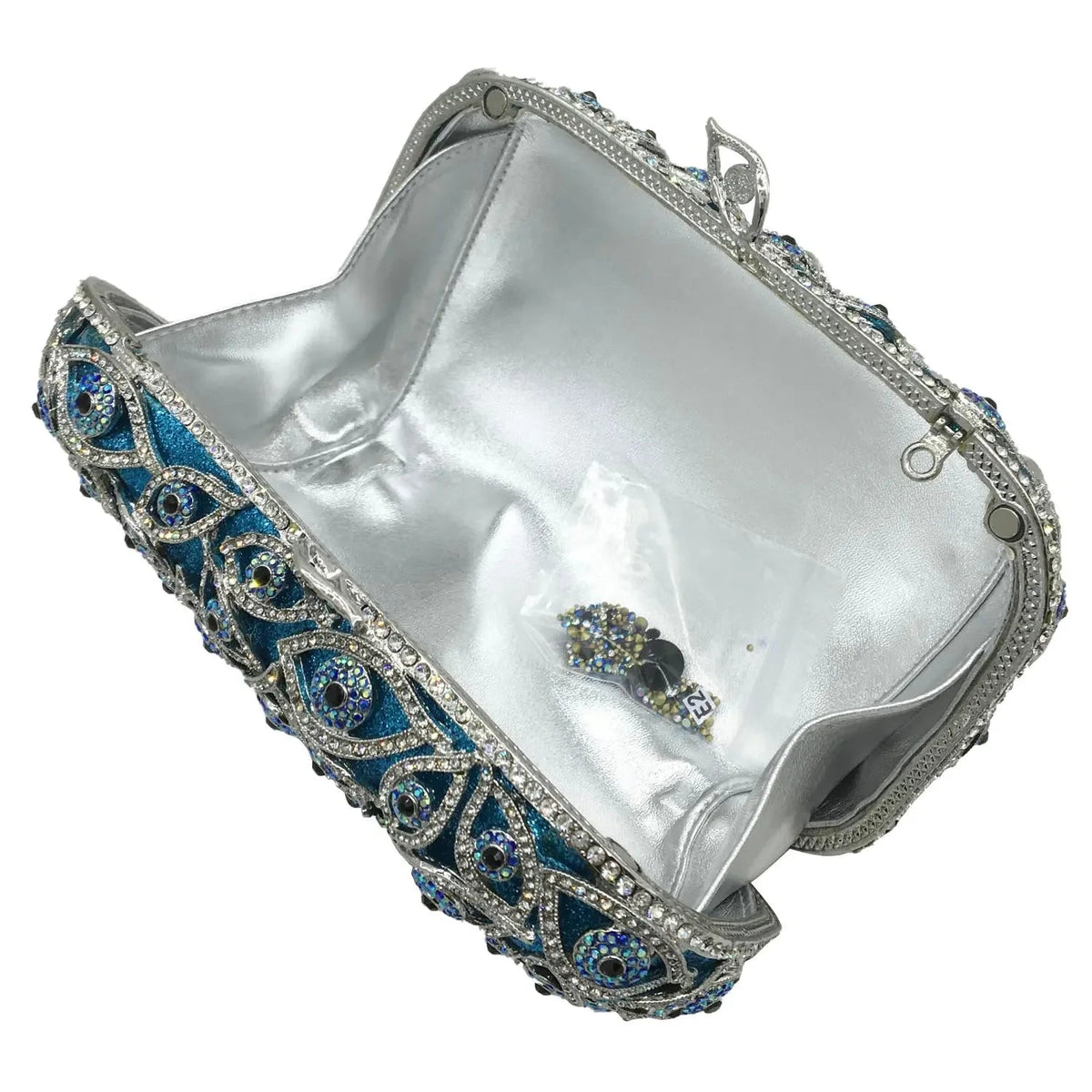 Boutique De FGG (in stock) Evil Eye Women Crystal Clutch Evening Minaudiere Bags Party Dinner Rhinestone Handbags Bridal Purse - Grab Life