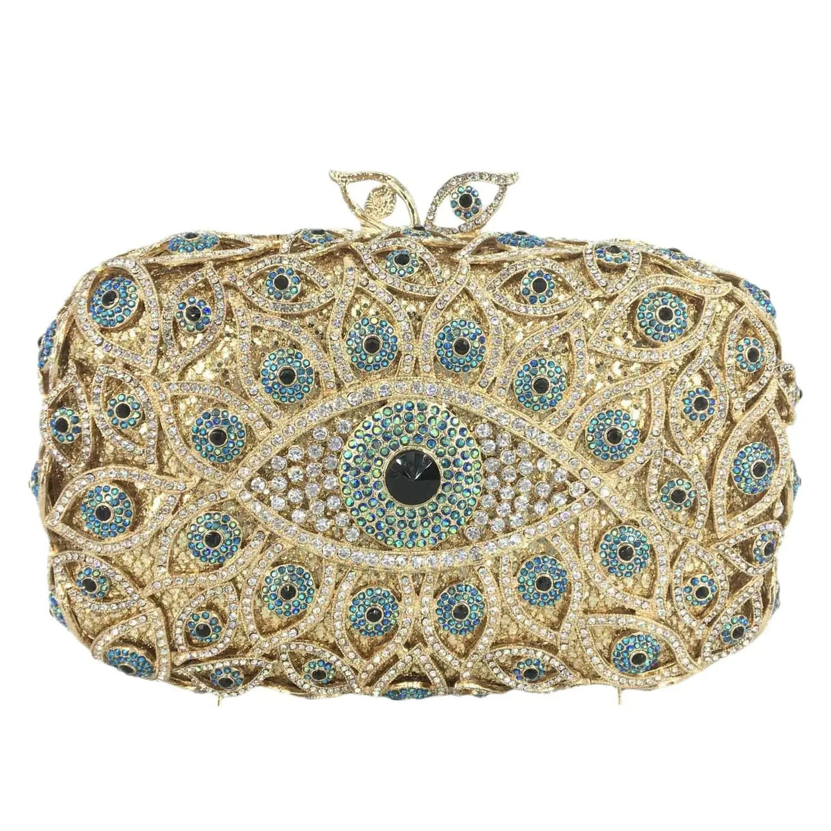 Boutique De FGG (in stock) Evil Eye Women Crystal Clutch Evening Minaudiere Bags Party Dinner Rhinestone Handbags Bridal Purse - Grab Life