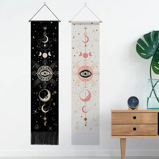Celestial Serenity Tapestry - Moon Phases & Evil Eye Art for Home Décor

Transform your living space into a haven of peace and inspiration with our Celestial Serenity Tapestry. This exquisite wall hanging features mesmerizing geometric designs of moon - Grab Life