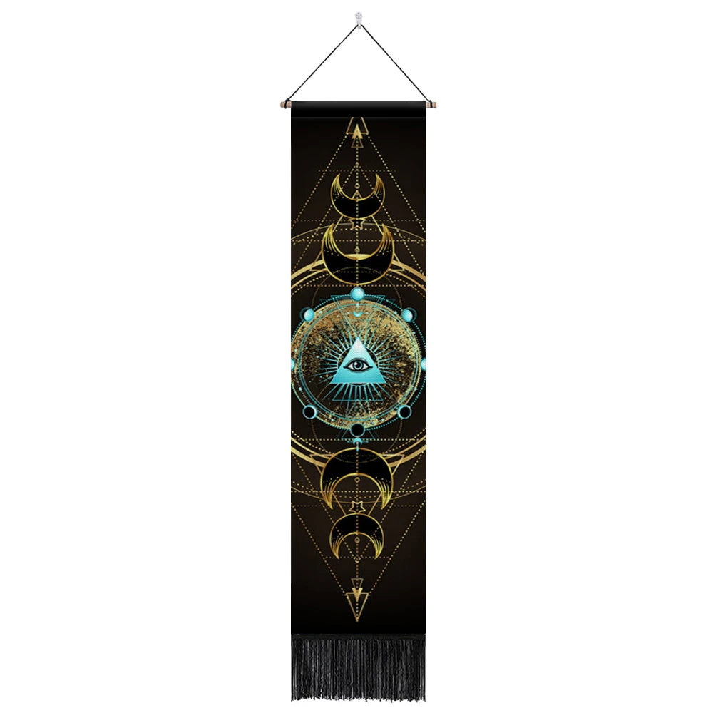 Celestial Serenity Tapestry - Moon Phases & Evil Eye Art for Home Décor

Transform your living space into a haven of peace and inspiration with our Celestial Serenity Tapestry. This exquisite wall hanging features mesmerizing geometric designs of moon - Grab Life