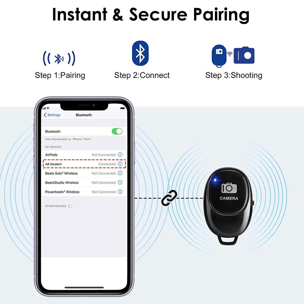 Compact Bluetooth Remote Control for Effortless Outfit Photography and Video Sharing - Grab Life