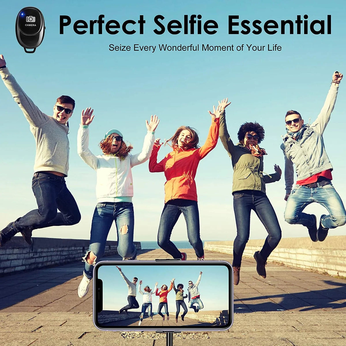 Compact Bluetooth Remote Control for Effortless Outfit Photography and Video Sharing - Grab Life