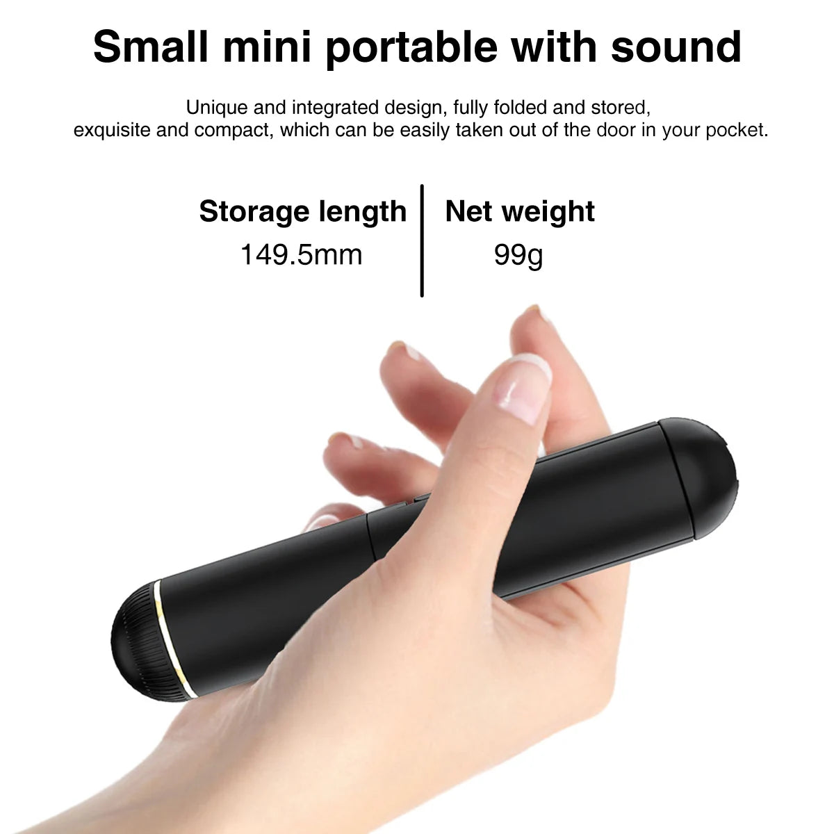 Compact Bluetooth Selfie Stick with Remote for iPhone & Android - Perfect for Fashion Shots & Outfit Videos - Grab Life