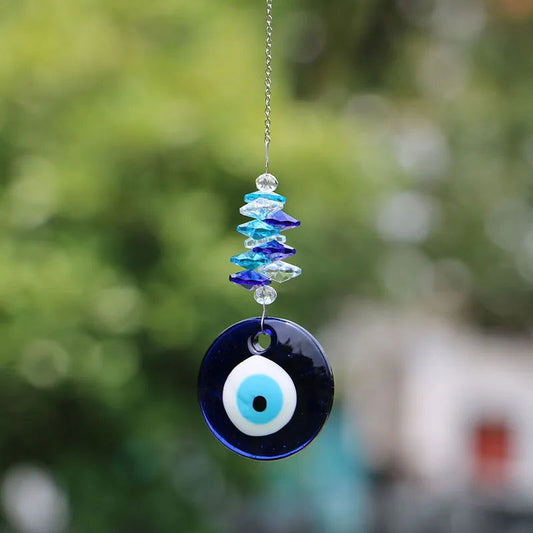Evil Eye Crystal Suncatcher Ball – Rainbow Prism Sun Catcher for Window & Garden Decorations - Grab Life