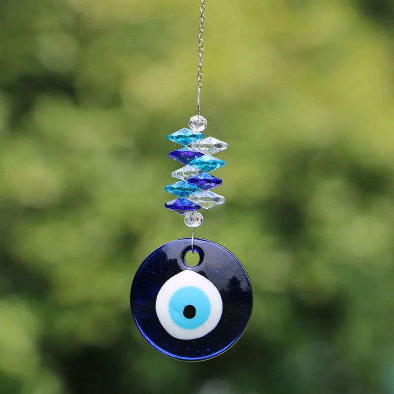 Evil Eye Crystal Suncatcher Ball – Rainbow Prism Sun Catcher for Window & Garden Decorations - Grab Life