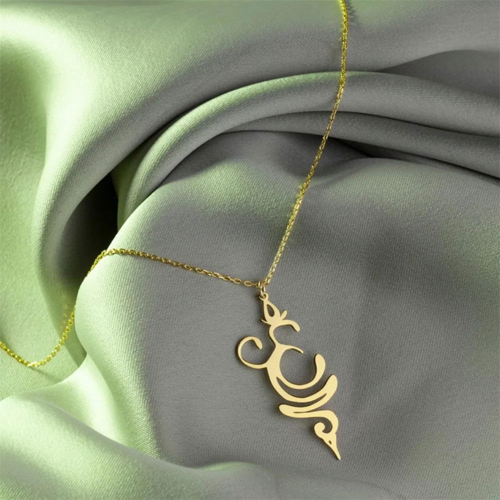 Fashion OM Buddhism Pendant Ohm Necklace for Women Stainless Steel Mala Indian Yoga Chakra Breathe Meditation Amulet Jewelry - Grab Life