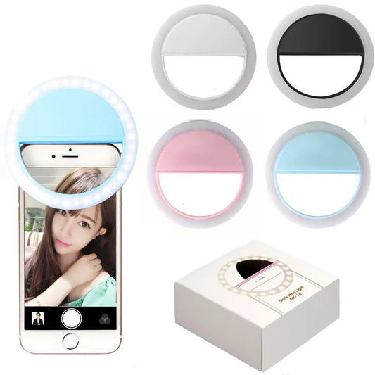 USB Charge LED Selfie Ring Light Supplementary Lighting Night Darkness Selfie Enhancing For Phone Fill Light Flashes Maquillaje