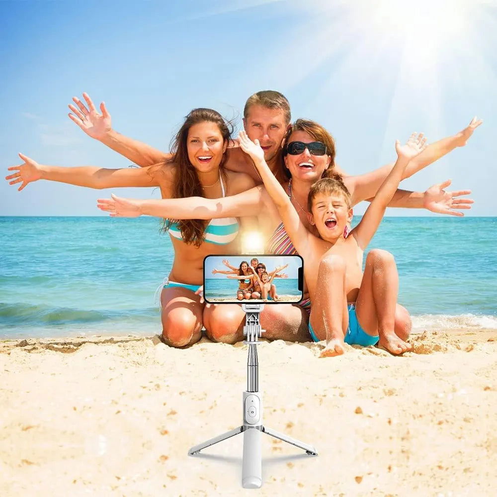 Illuminated Wireless Bluetooth Selfie Stick Tripod with Adjustable Fill Light for Perfect Selfies and Videos - Grab Life