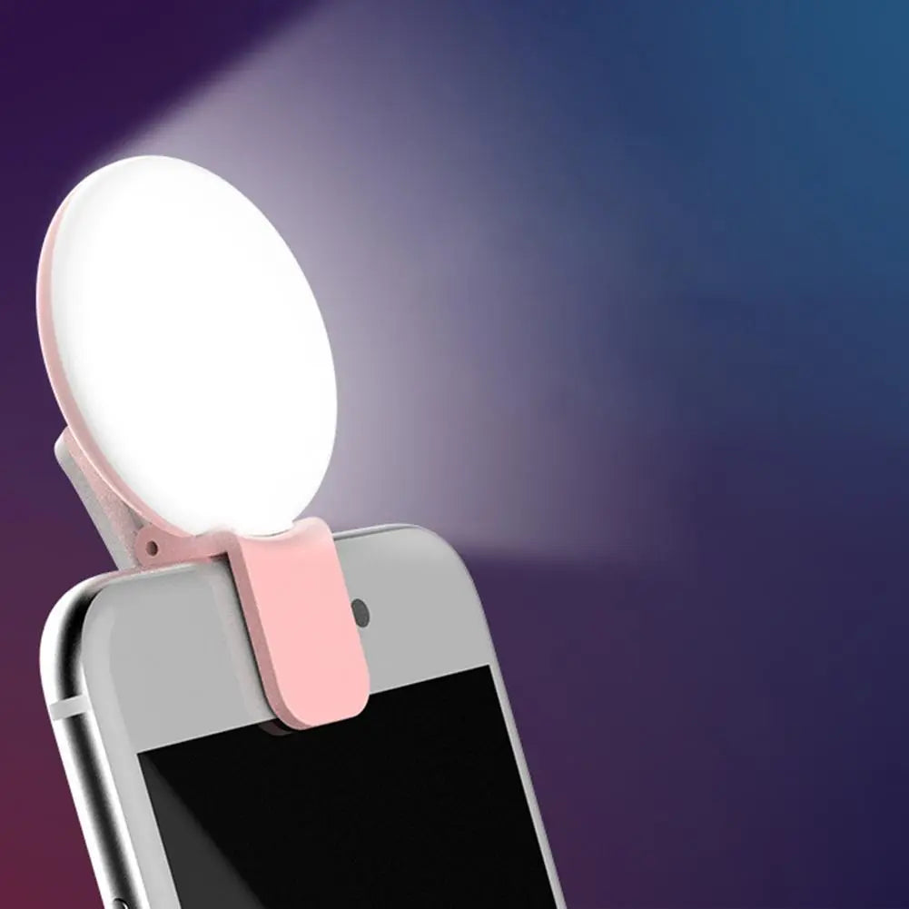 Mobile Phone LED Selfie Ring Light Portable Mini Durable Practical Three Stop Dimming Circle Photography Clip Fill Light - Grab Life