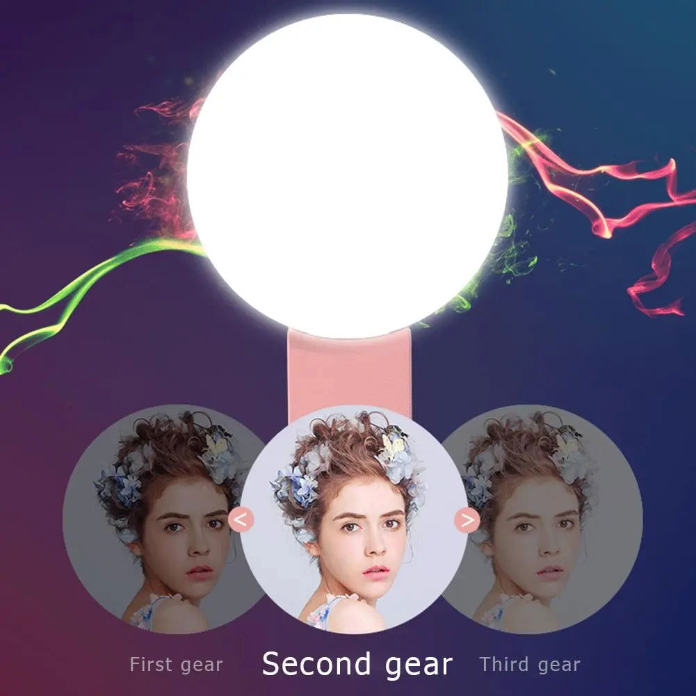 Mobile Phone LED Selfie Ring Light Portable Mini Durable Practical Three Stop Dimming Circle Photography Clip Fill Light - Grab Life