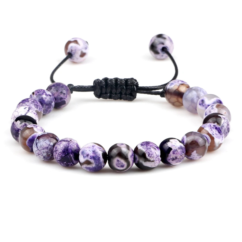 Natural Agates Stone Bracelet Women Quartzs Chakra Beaded Bracelets Handmade Bangles Men Yoga Energy Jewelry Gifts Adjustable - Grab Life