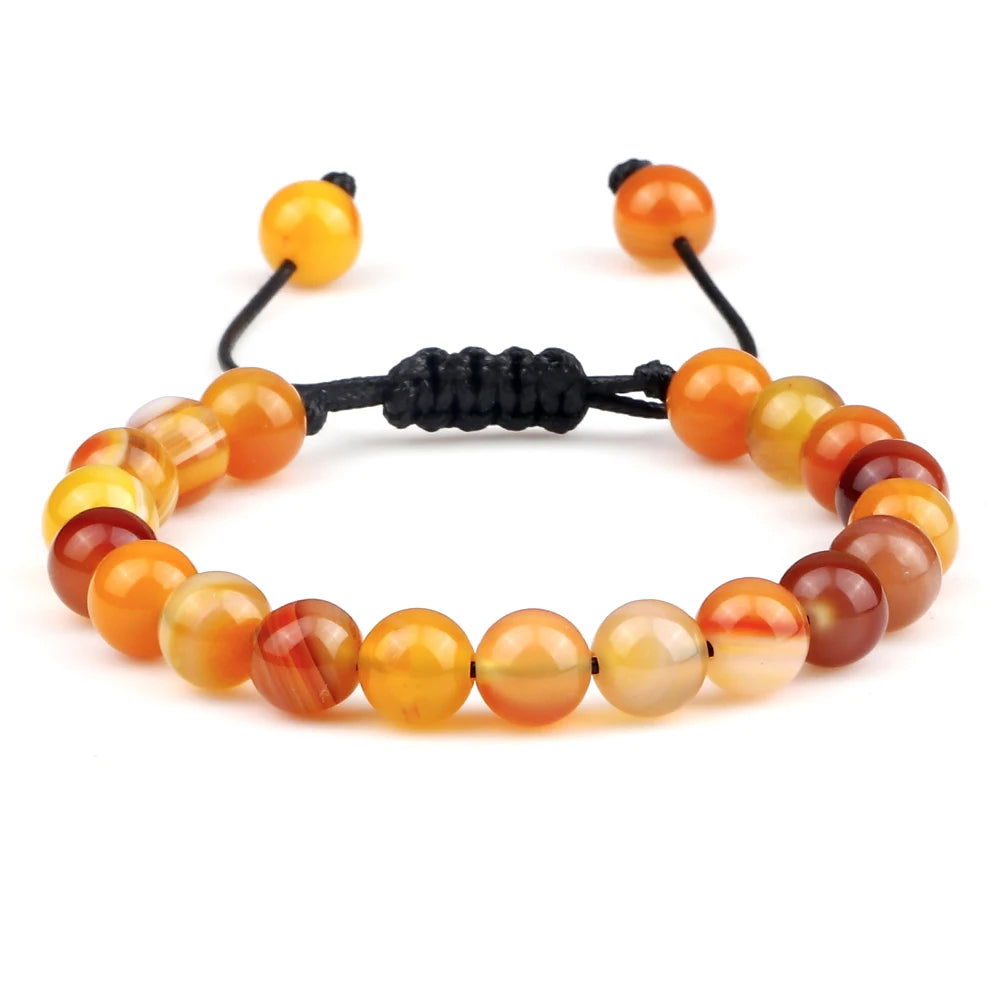 Natural Agates Stone Bracelet Women Quartzs Chakra Beaded Bracelets Handmade Bangles Men Yoga Energy Jewelry Gifts Adjustable - Grab Life