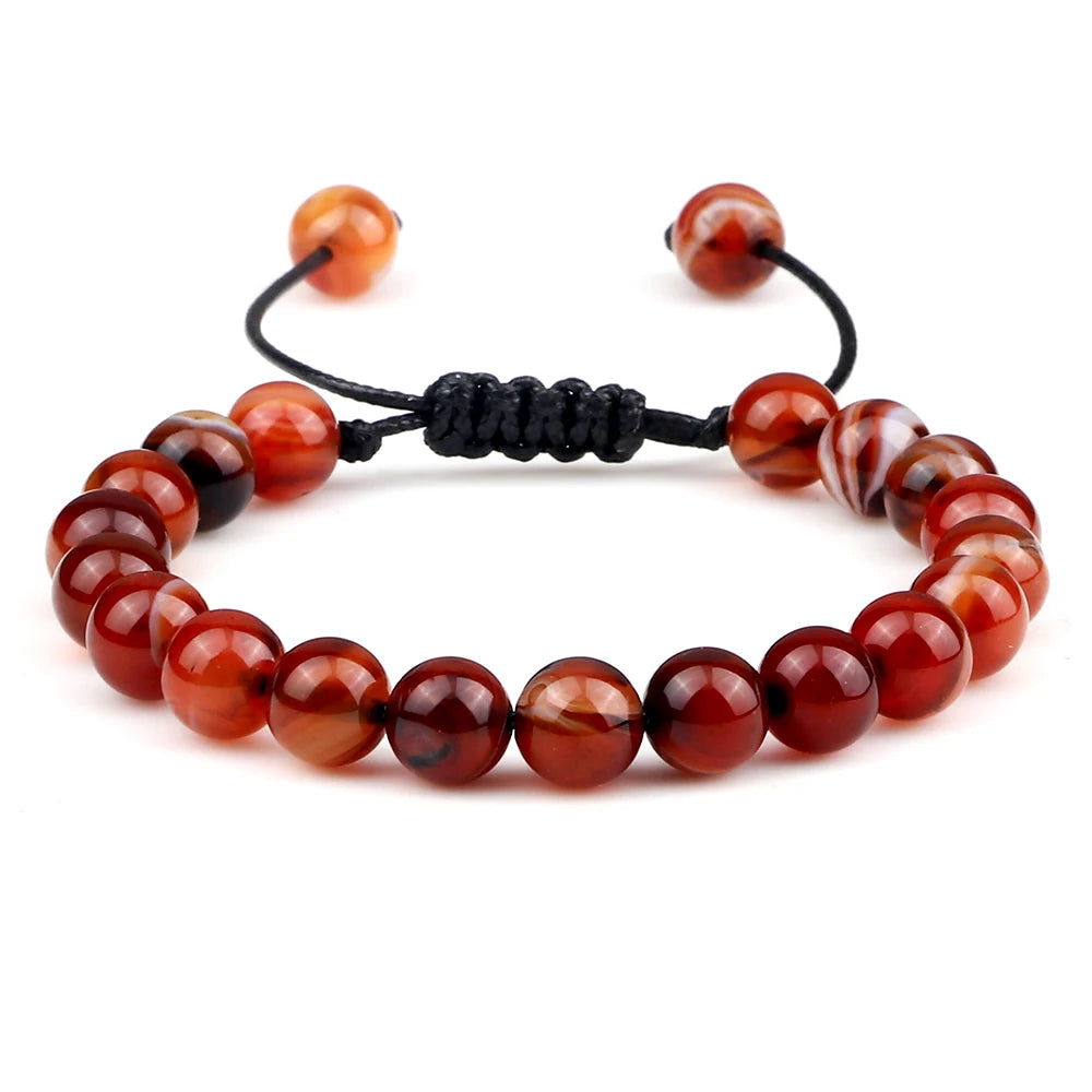 Natural Agates Stone Bracelet Women Quartzs Chakra Beaded Bracelets Handmade Bangles Men Yoga Energy Jewelry Gifts Adjustable - Grab Life
