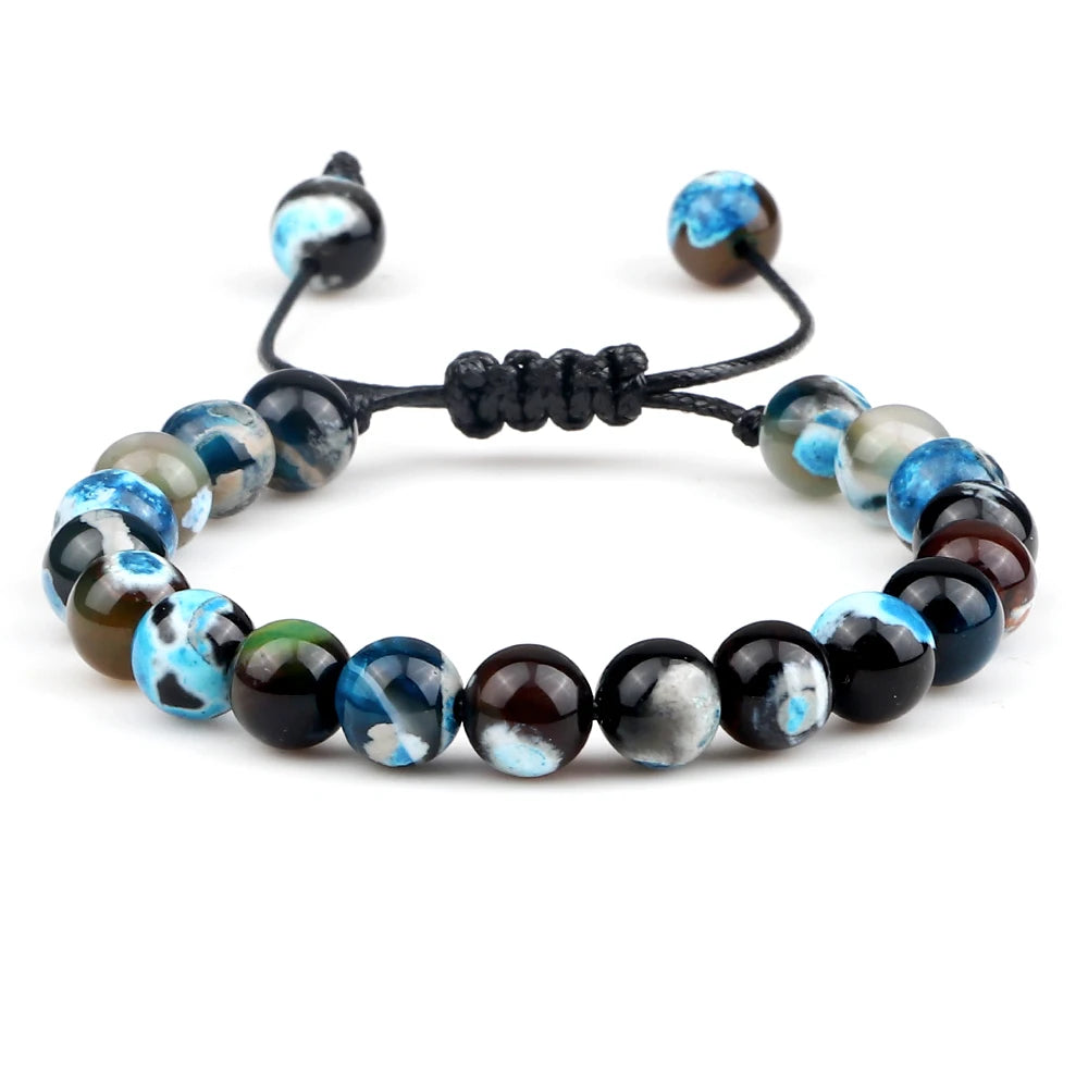 Natural Agates Stone Bracelet Women Quartzs Chakra Beaded Bracelets Handmade Bangles Men Yoga Energy Jewelry Gifts Adjustable - Grab Life