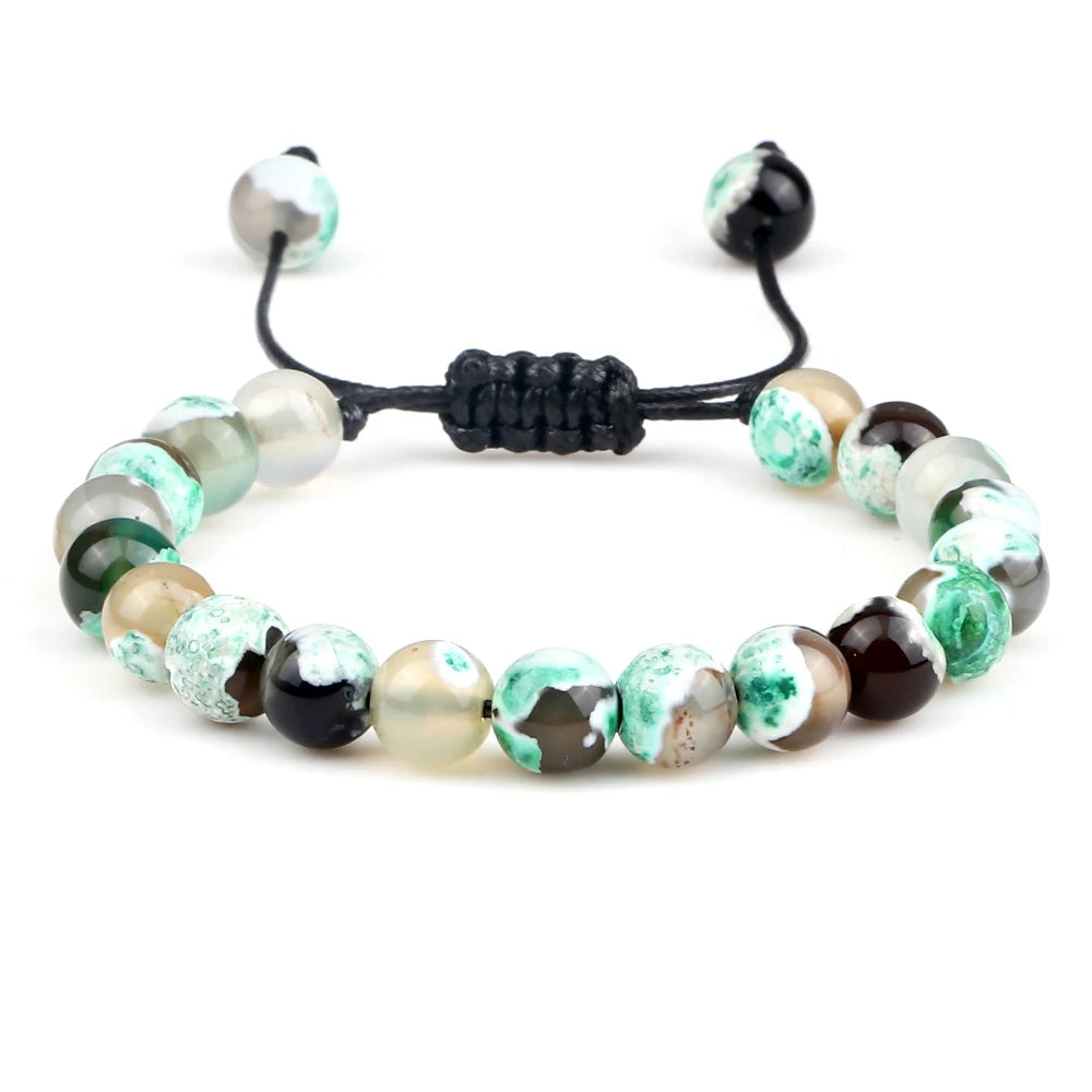 Natural Agates Stone Bracelet Women Quartzs Chakra Beaded Bracelets Handmade Bangles Men Yoga Energy Jewelry Gifts Adjustable - Grab Life
