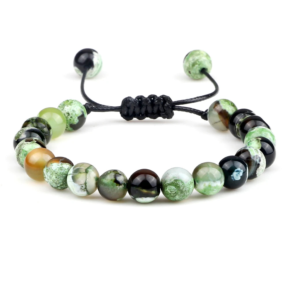 Natural Agates Stone Bracelet Women Quartzs Chakra Beaded Bracelets Handmade Bangles Men Yoga Energy Jewelry Gifts Adjustable - Grab Life
