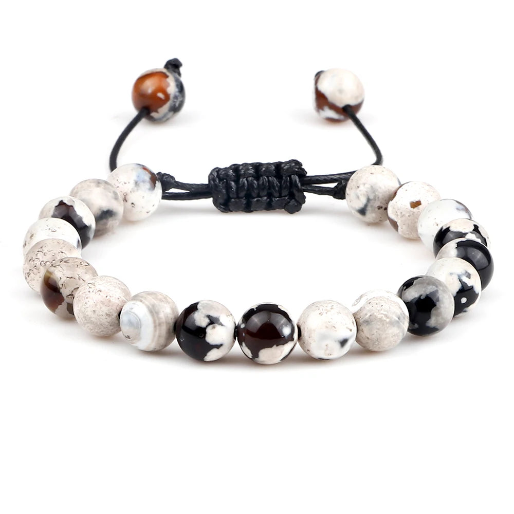 Natural Agates Stone Bracelet Women Quartzs Chakra Beaded Bracelets Handmade Bangles Men Yoga Energy Jewelry Gifts Adjustable - Grab Life