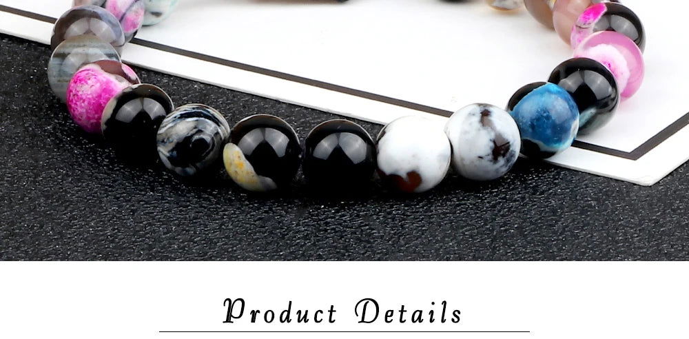 Natural Agates Stone Bracelet Women Quartzs Chakra Beaded Bracelets Handmade Bangles Men Yoga Energy Jewelry Gifts Adjustable - Grab Life
