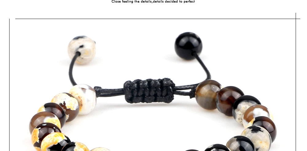 Natural Agates Stone Bracelet Women Quartzs Chakra Beaded Bracelets Handmade Bangles Men Yoga Energy Jewelry Gifts Adjustable - Grab Life