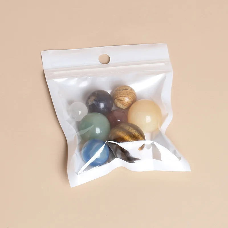 Natural Crystal 8 9 Planets Ball Solar Sun System Rock Quartz Stones Beads Healing Reiki Chakra Energy Sphere Galaxy Model Globe - Grab Life