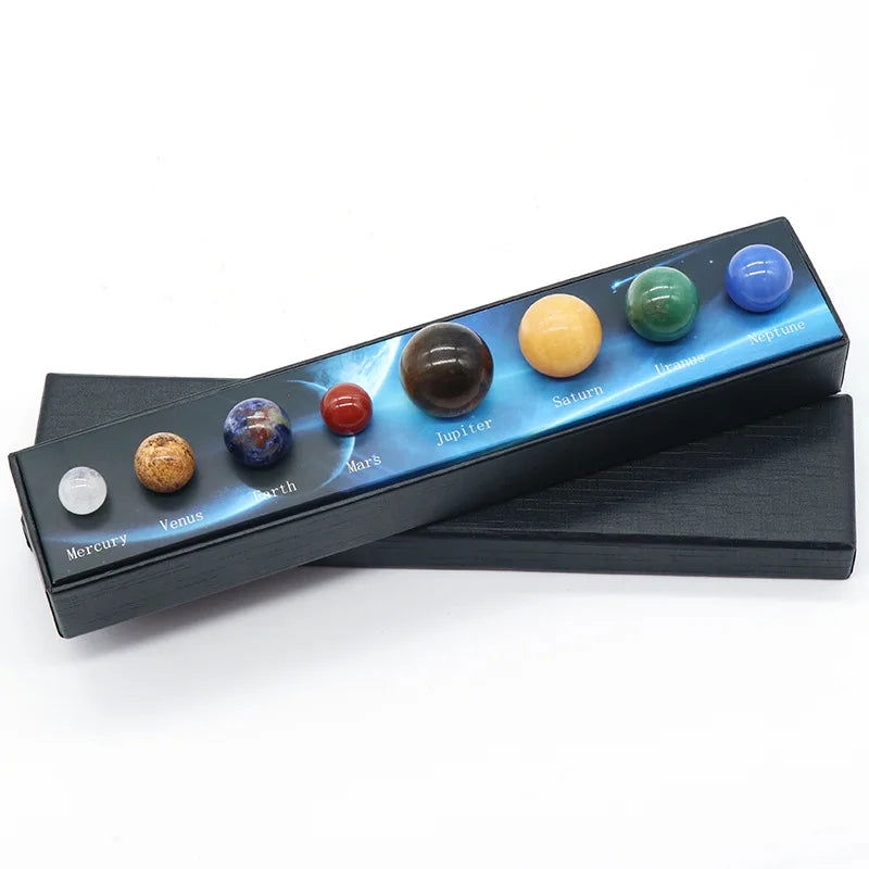 Natural Crystal 8 9 Planets Ball Solar Sun System Rock Quartz Stones Beads Healing Reiki Chakra Energy Sphere Galaxy Model Globe - Grab Life
