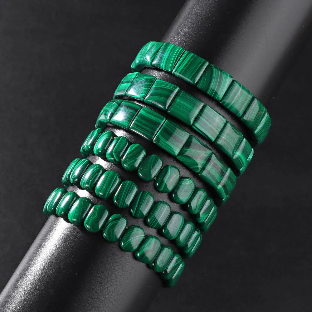 Natural Malachite Gem Stone Strand Bracelet in Green: A Blend of Style, Wellness, and Mindfulness - Grab Life
