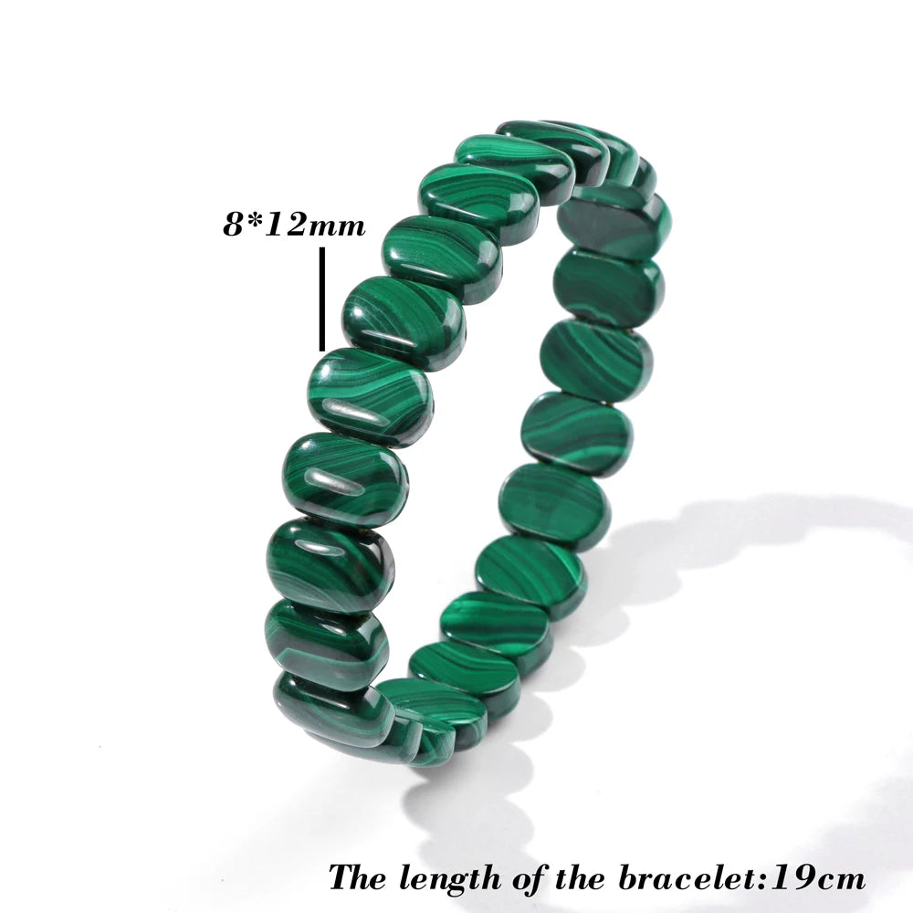 Natural Malachite Gem Stone Strand Bracelet in Green: A Blend of Style, Wellness, and Mindfulness - Grab Life