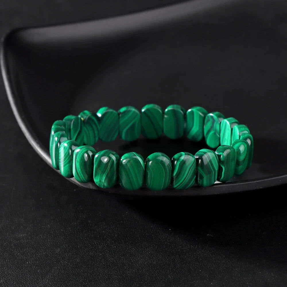 Natural Malachite Gem Stone Strand Bracelet in Green: A Blend of Style, Wellness, and Mindfulness - Grab Life