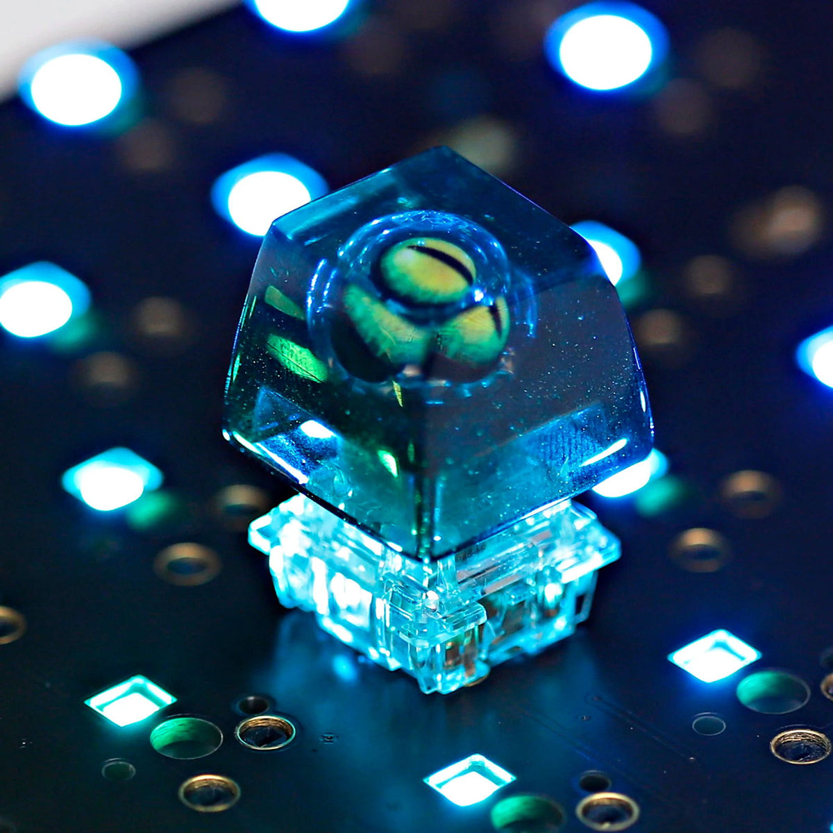 Novelty Artisan Keycap Resin Snow Mountain Shine Through flippable Evil Eye Keycaps For Cherry MX Mechanical Gaming Keyboard - Grab Life