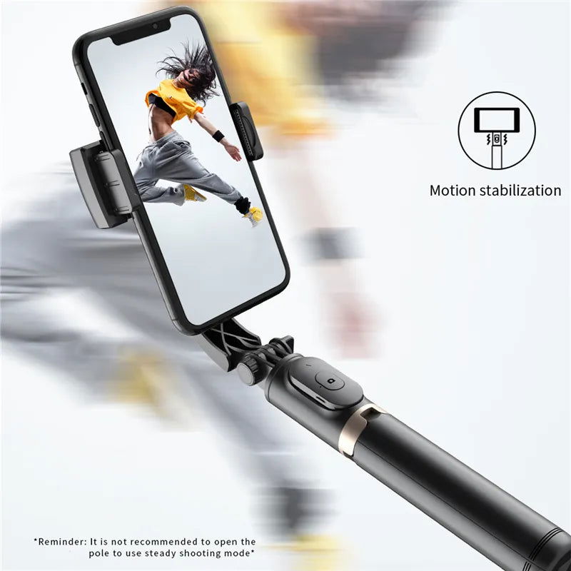 Roreta 2023 NEW Gimbal Stabilizer Selfie Stick Foldable Wireless Tripod with Bluetooth Shutter Monopod for IOS Android - Grab Life