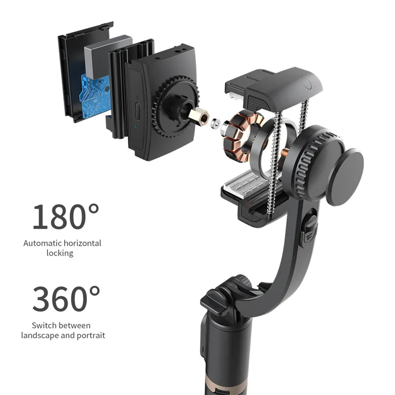 Roreta 2023 NEW Gimbal Stabilizer Selfie Stick Foldable Wireless Tripod with Bluetooth Shutter Monopod for IOS Android - Grab Life