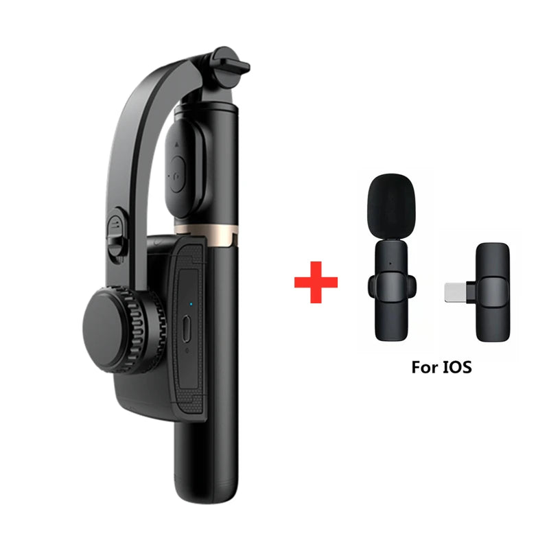 Roreta 2023 NEW Gimbal Stabilizer Selfie Stick Foldable Wireless Tripod with Bluetooth Shutter Monopod for IOS Android - Grab Life