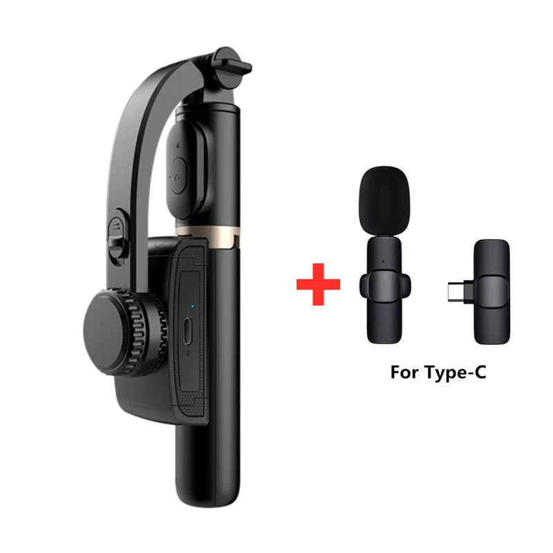Roreta 2023 NEW Gimbal Stabilizer Selfie Stick Foldable Wireless Tripod with Bluetooth Shutter Monopod for IOS Android - Grab Life