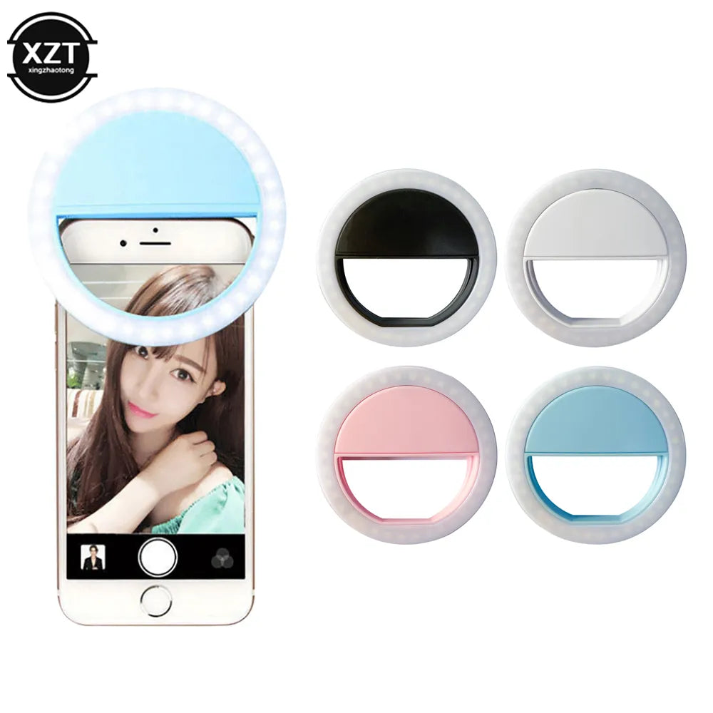 Cell Phone Fill Light Round LED Selfie Fill Light Mobile Phone Photography Live Light for Xiaomi Huawei Iphone Samsung