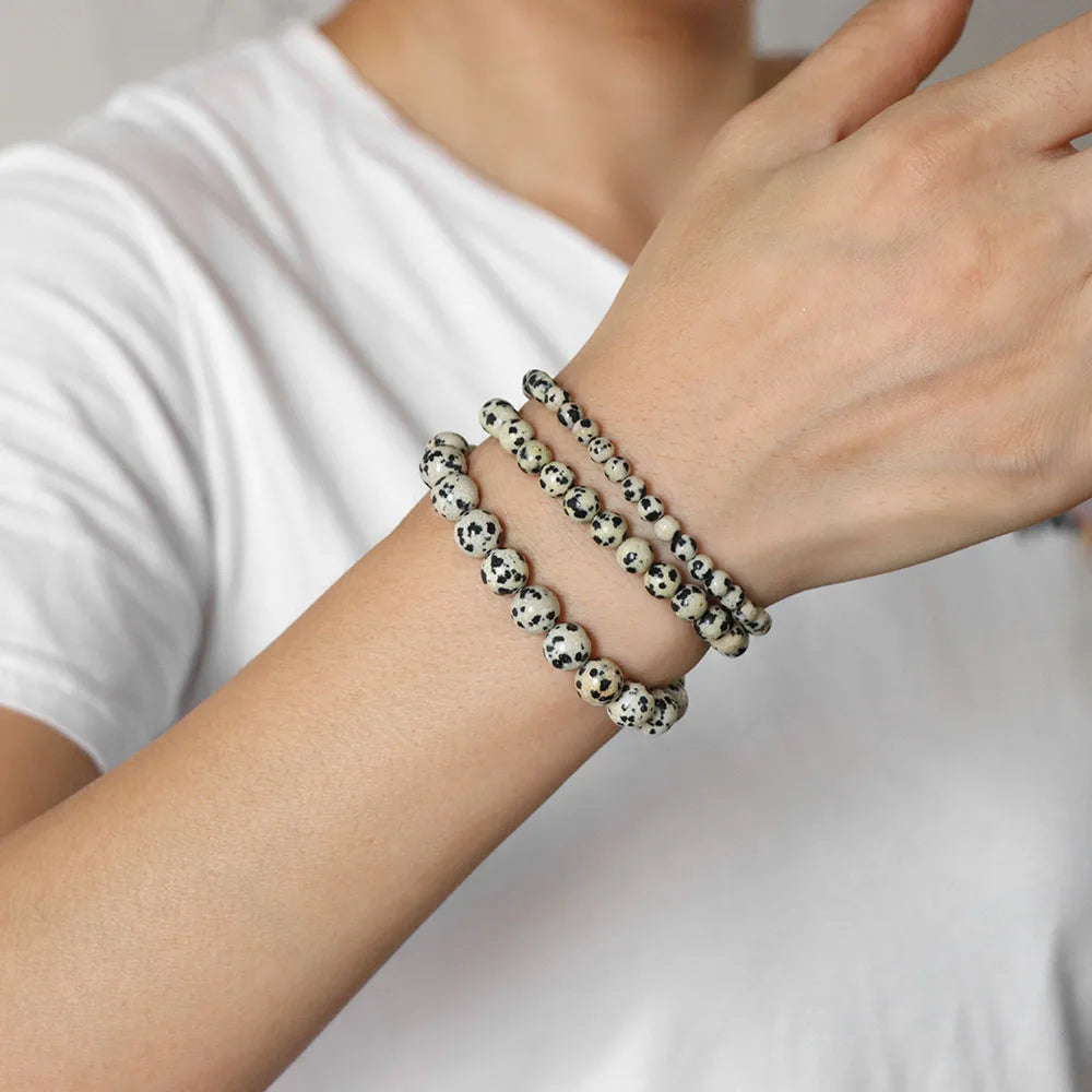 Natural Stone Unakites Beaded Bracelets 3pcs/Set 4/6/8mm Rhodonites Malachites Elastic Rope Bracelet Women Men Yoga Jewelry Gift