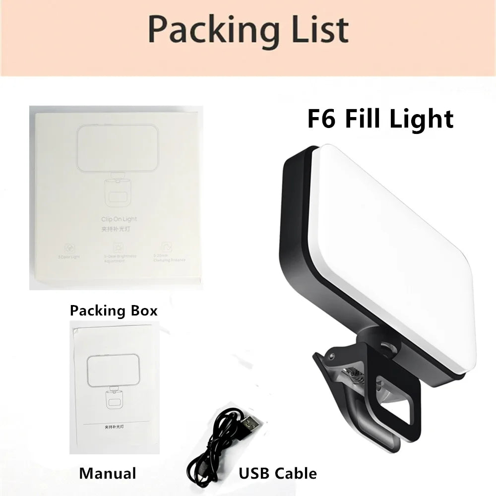 Selfie Light Clip-on LED Light for Phone Laptop Tablet Computer Phone Light for Selfie Video Conference Zoom Photography Makeup - Grab Life