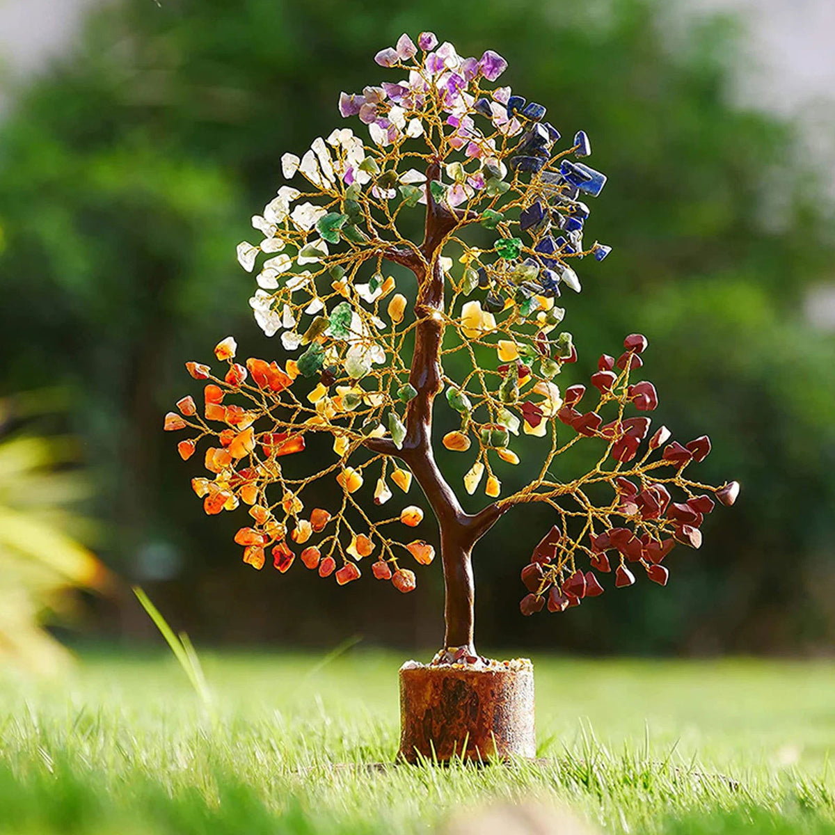 Stone Decor Natural Artificial Tree Crystal Tree for Positive Energy Meditation Accessories FengShui Decor 7 Chakra Tree of Life - Grab Life