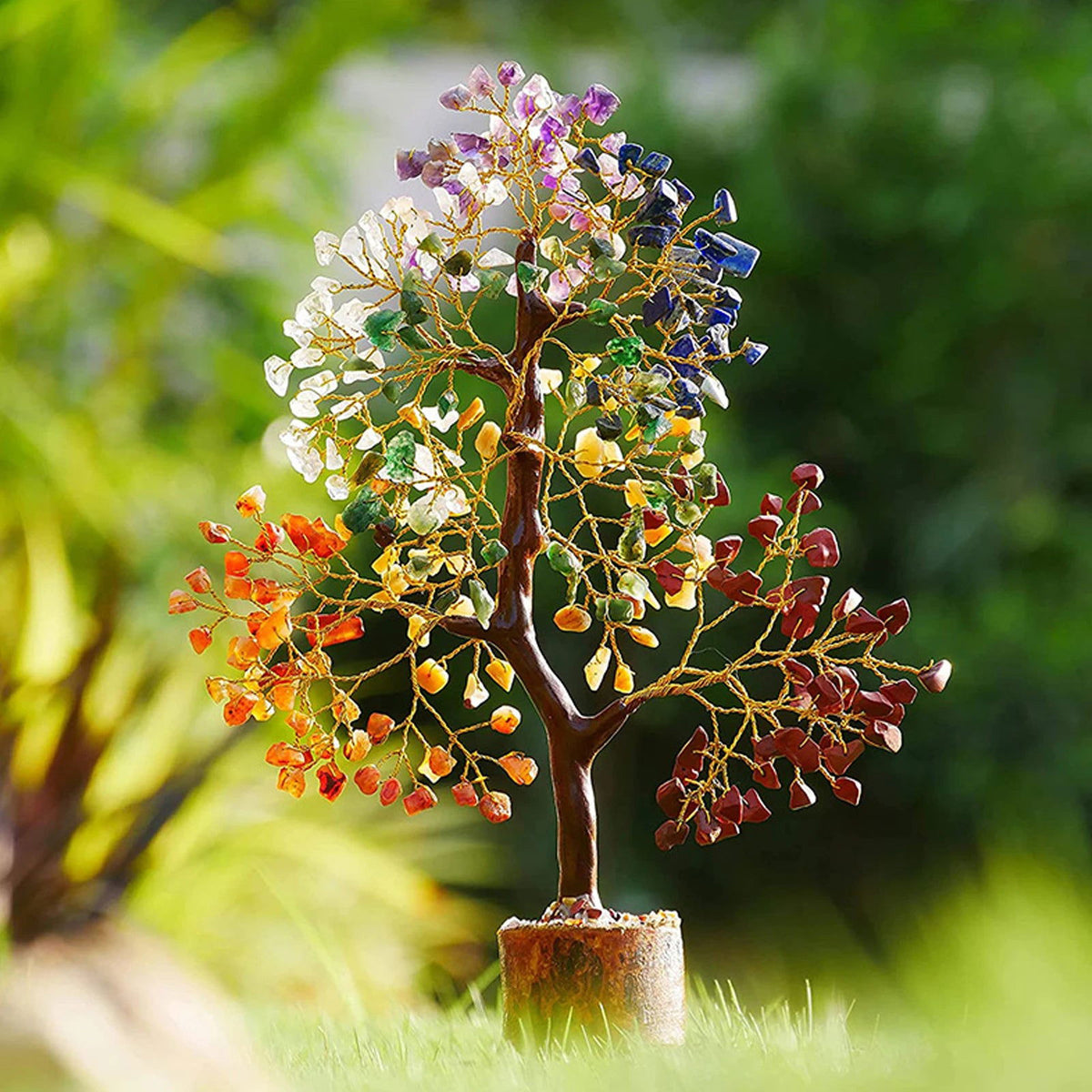 Stone Decor Natural Artificial Tree Crystal Tree for Positive Energy Meditation Accessories FengShui Decor 7 Chakra Tree of Life - Grab Life