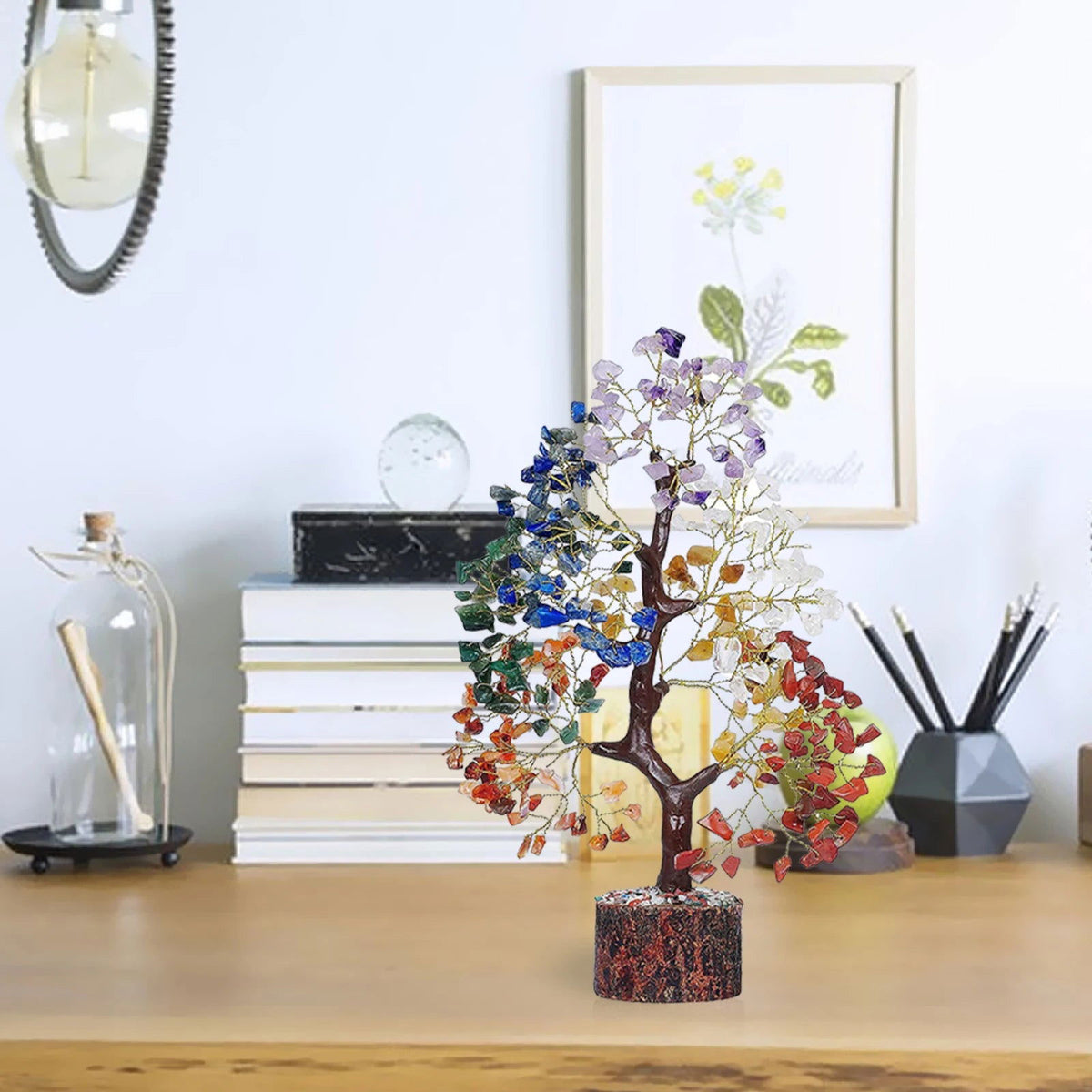 Stone Decor Natural Artificial Tree Crystal Tree for Positive Energy Meditation Accessories FengShui Decor 7 Chakra Tree of Life - Grab Life