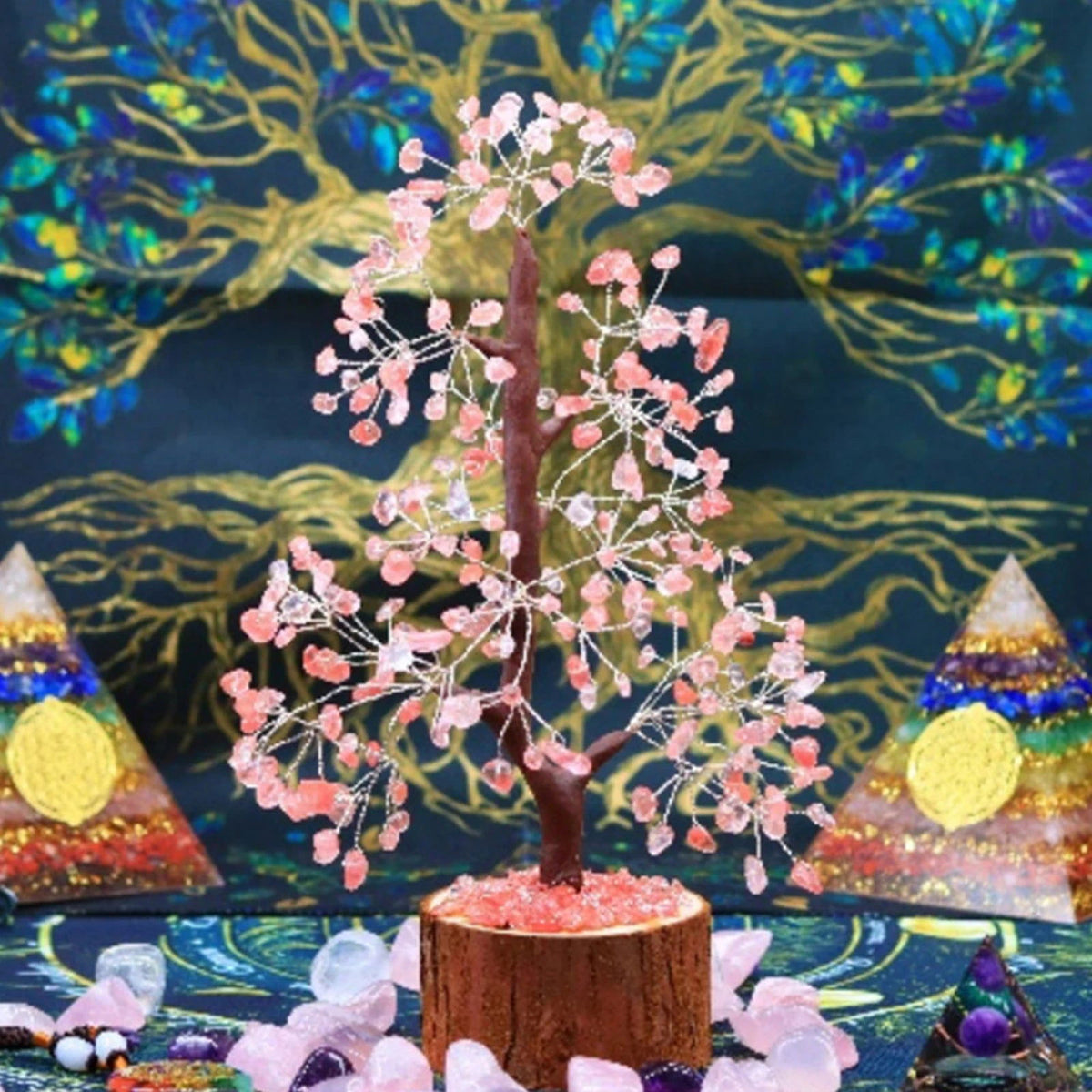 Stone Decor Natural Artificial Tree Crystal Tree for Positive Energy Meditation Accessories FengShui Decor 7 Chakra Tree of Life - Grab Life