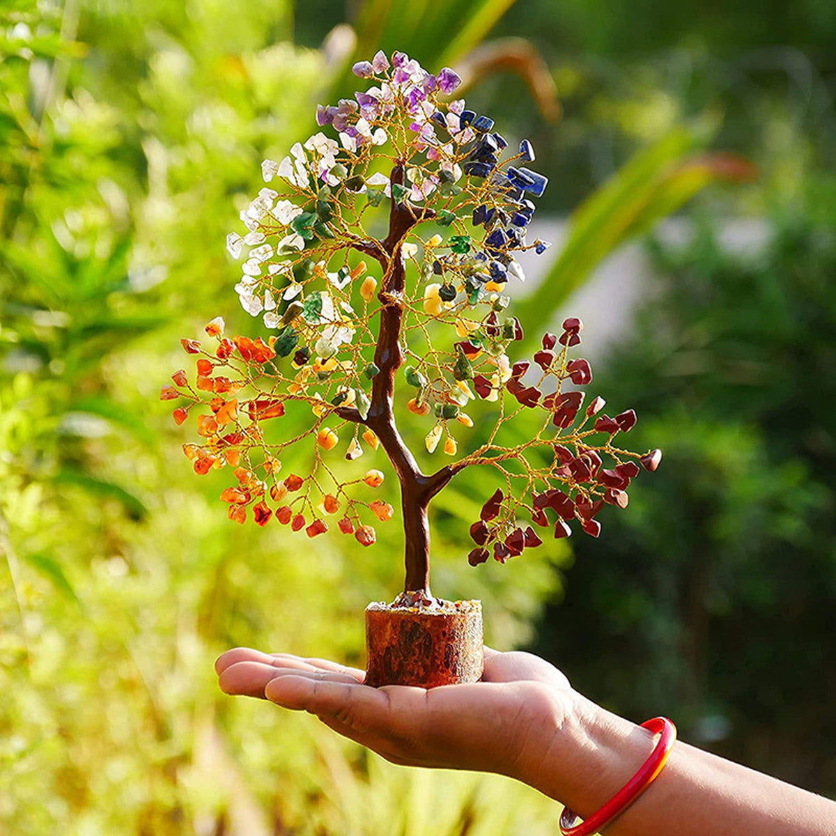Stone Decor Natural Artificial Tree Crystal Tree for Positive Energy Meditation Accessories FengShui Decor 7 Chakra Tree of Life - Grab Life