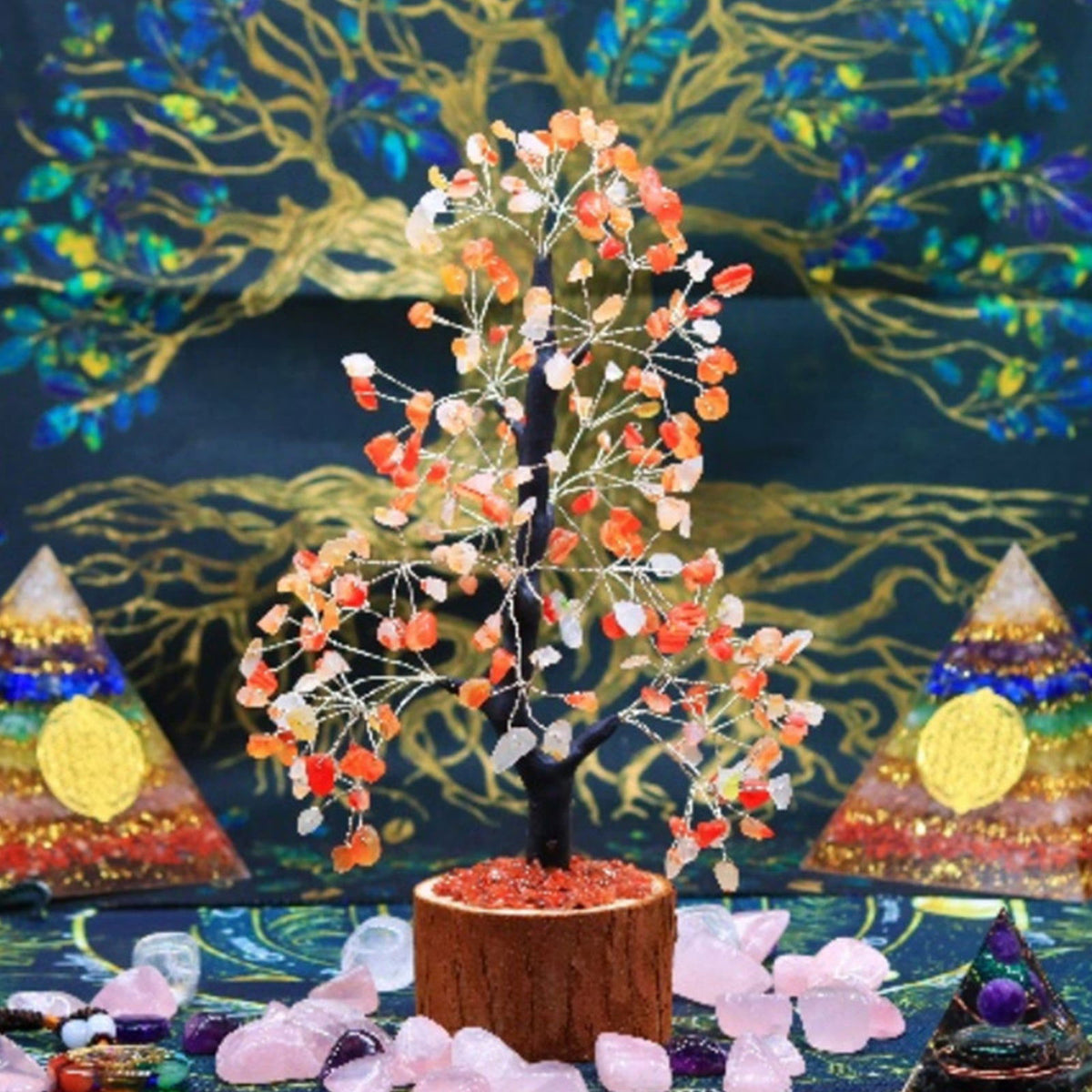 Stone Decor Natural Artificial Tree Crystal Tree for Positive Energy Meditation Accessories FengShui Decor 7 Chakra Tree of Life - Grab Life