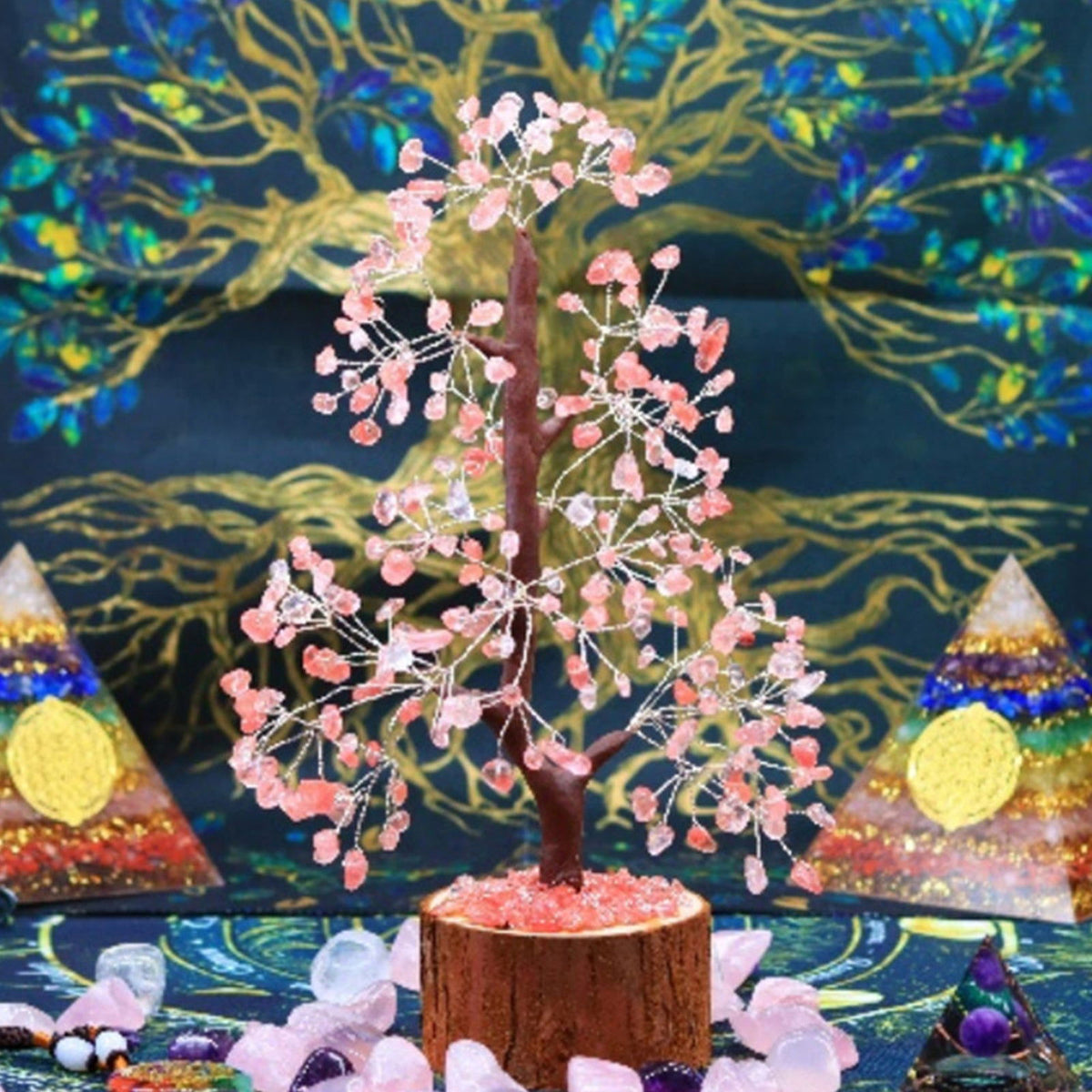 Stone Decor Natural Artificial Tree Crystal Tree for Positive Energy Meditation Accessories FengShui Decor 7 Chakra Tree of Life - Grab Life