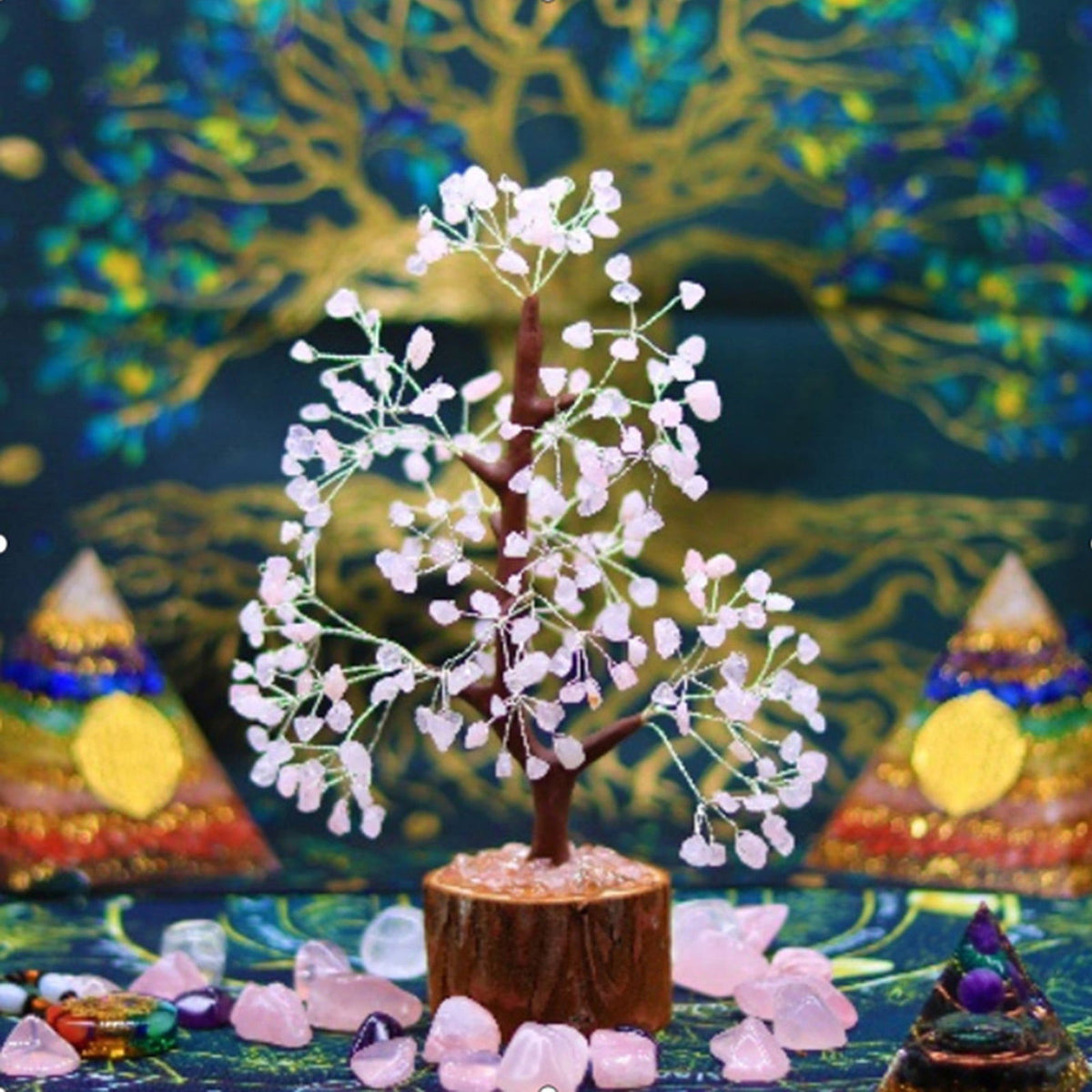 Stone Decor Natural Artificial Tree Crystal Tree for Positive Energy Meditation Accessories FengShui Decor 7 Chakra Tree of Life - Grab Life